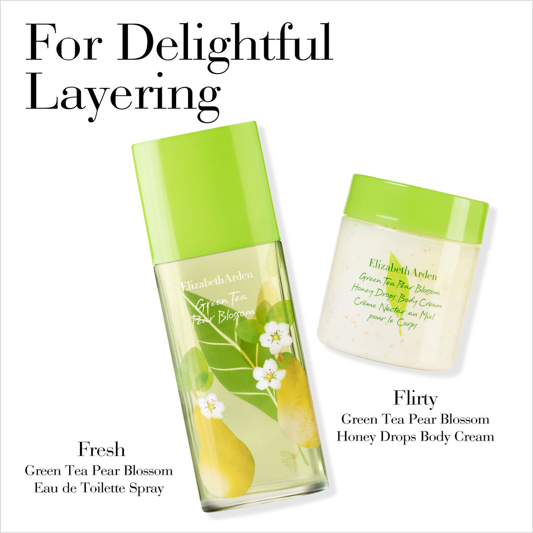 Fresh Green Tea Pear Blossom EDT Spray and Flirty Green Tea Pear Blossom Honey Drops Body Cream