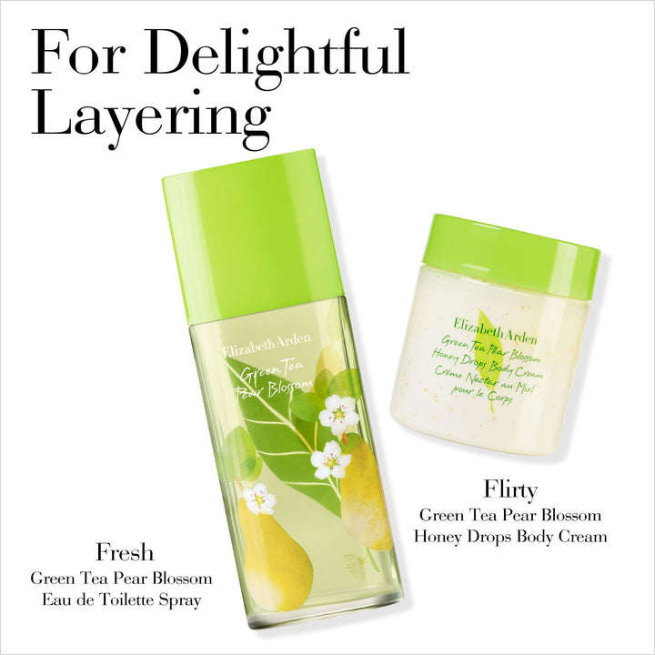 Fresh Green Tea Pear Blossom EDT Spray and Flirty Green Tea Pear Blossom Honey Drops Body Cream