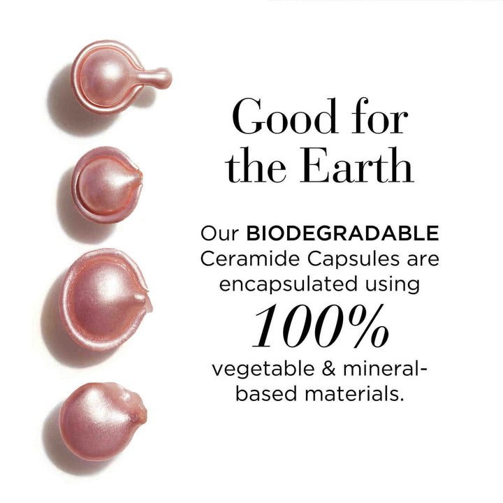 Our biodegradable ceramide capsules are encapsulated using 100% vegetable and mineral-based materials. 