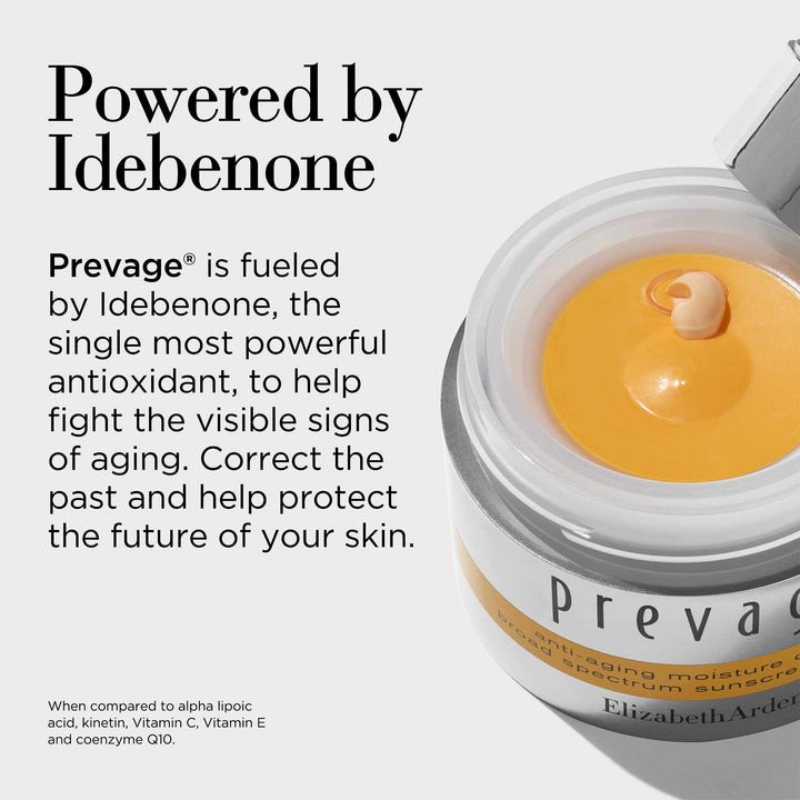 Powered by Idebenone. Most powerful antioxidant. Protects against environmental aggressors. Corrects visible signs of aging. Perfects skin for a youthful glow