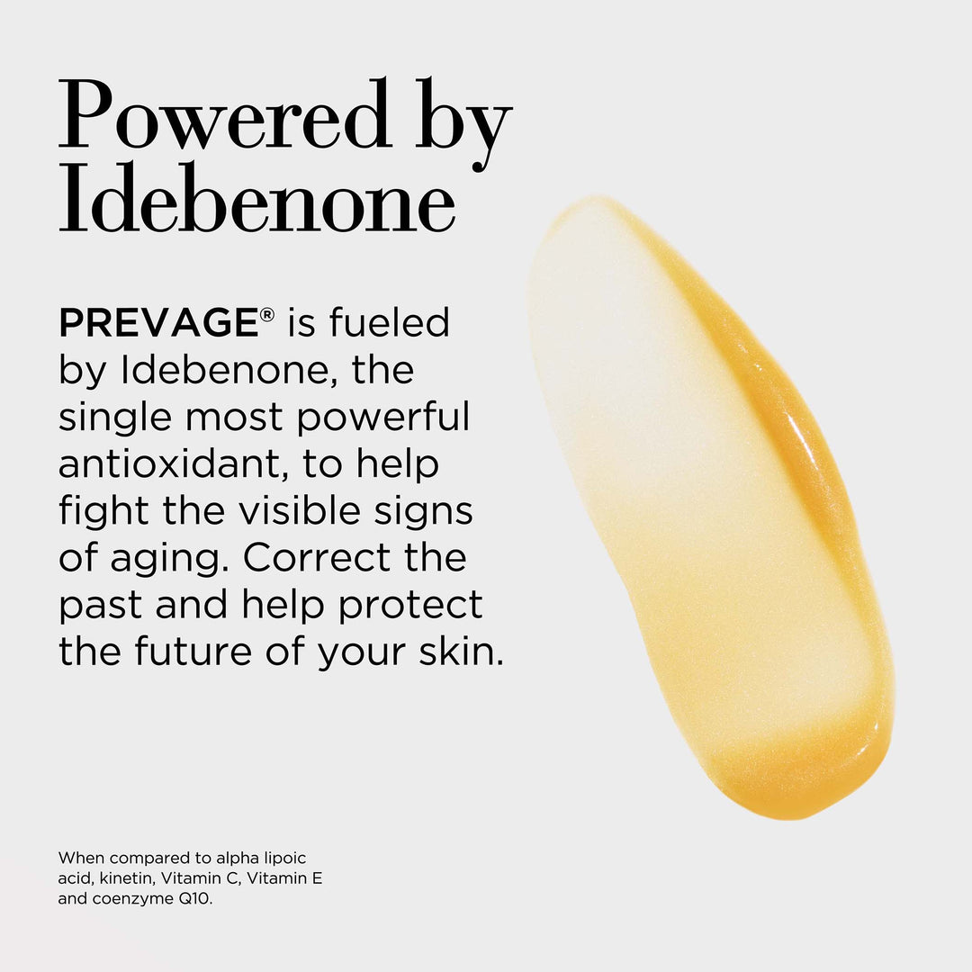 Powered by Idebenone. Most powerful antioxidant. Protects against environmental aggressors. Corrects visible signs of aging. Perfects skin for a youthful glow