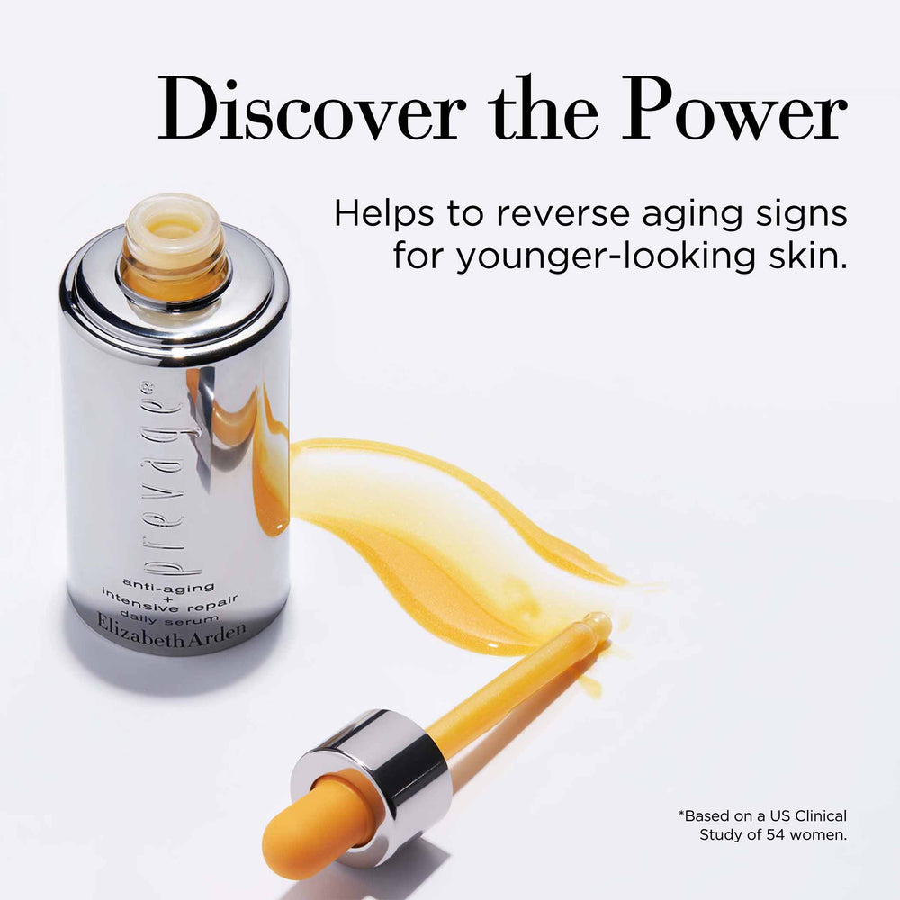 Discover the power. Helps to reverse aging signs for younger-looking skin. *Based on a US clinical study of 54 women